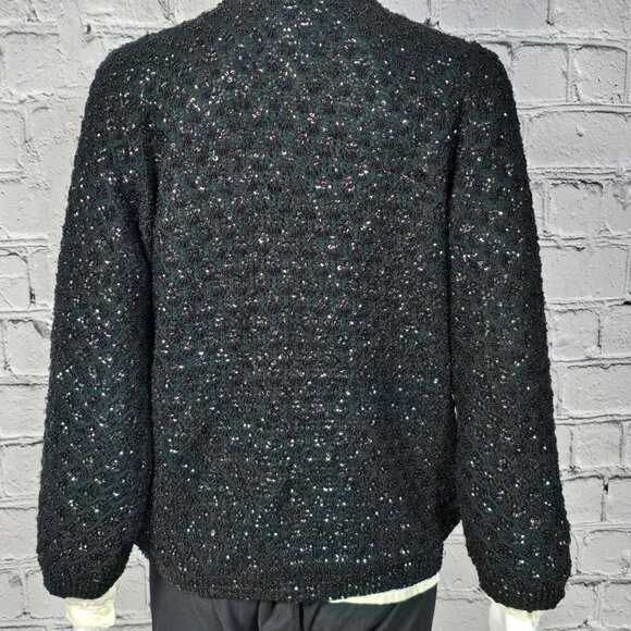 Imperial Imports 1950-60s - Sequin, beaded, and Lined - Black Sweater, Women's X - Picture 3 of 9